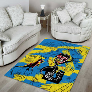 African Art Viva Underground Psychedelic Vintage Style Area Rug