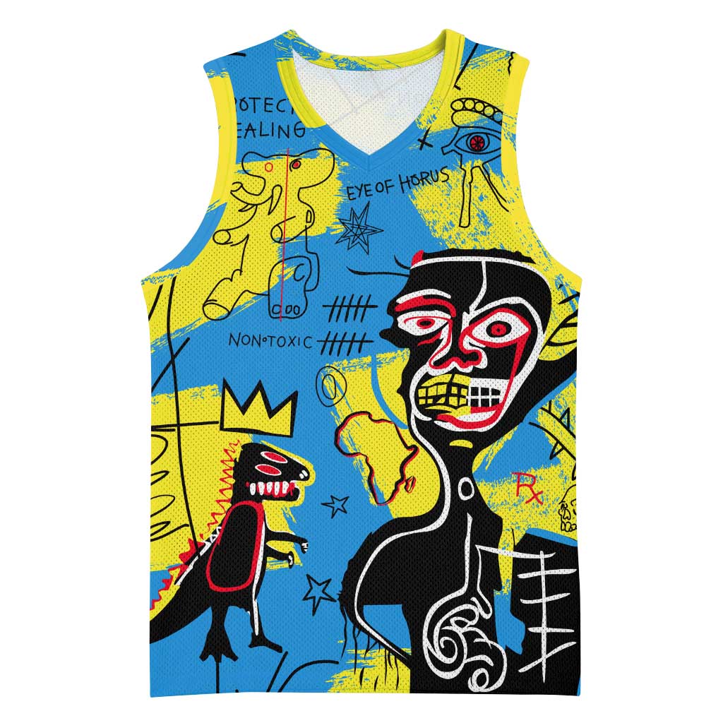 African Art Viva Underground Psychedelic Vintage Style Basketball Jersey DT02