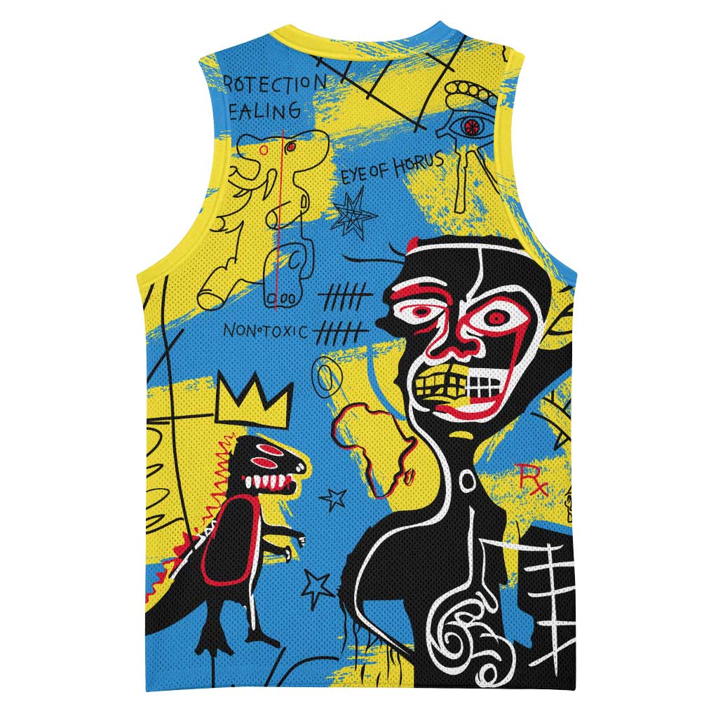 African Art Viva Underground Psychedelic Vintage Style Basketball Jersey DT02