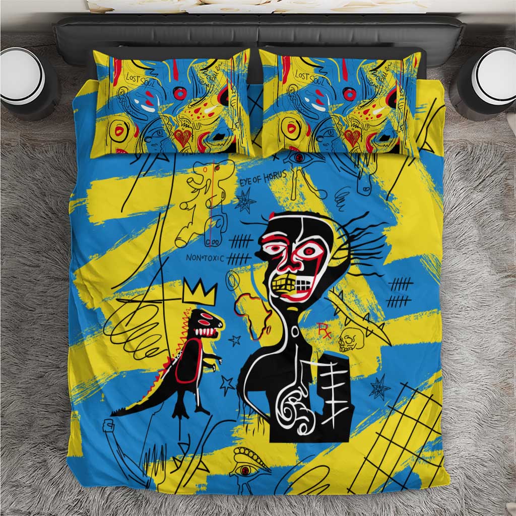 African Art Viva Underground Psychedelic Vintage Style Bedding Set