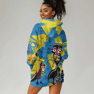 African Art Viva Underground Psychedelic Vintage Style Hoodie Dress