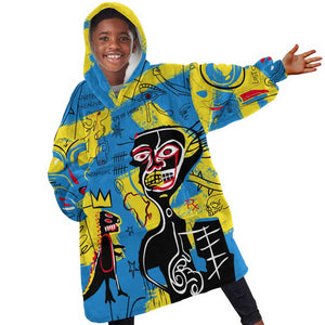 African Art Viva Underground Psychedelic Vintage Style KId Wearable Blanket Hoodie