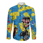 African Art Viva Underground Psychedelic Vintage Style Long Sleeve Button Shirt
