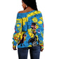 African Art Viva Underground Psychedelic Vintage Style Off Shoulder Sweater