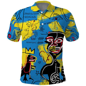 African Art Viva Underground Psychedelic Vintage Style Polo Shirt