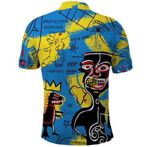 African Art Viva Underground Psychedelic Vintage Style Polo Shirt