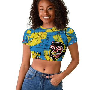 African Art Viva Underground Psychedelic Vintage Style Raglan Cropped T shirt