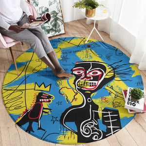 African Art Viva Underground Psychedelic Vintage Style Round Carpet