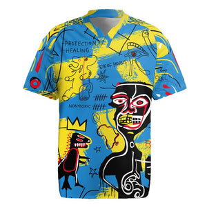 African Art Viva Underground Psychedelic Vintage Style Rugby Jersey