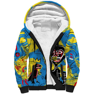 African Art Viva Underground Psychedelic Vintage Style Sherpa Hoodie