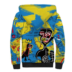 African Art Viva Underground Psychedelic Vintage Style Sherpa Hoodie