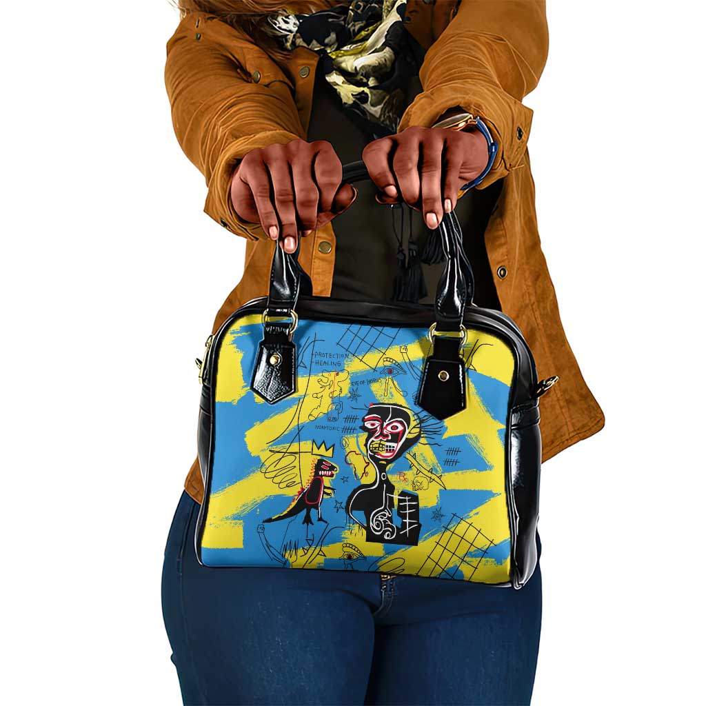 African Art Viva Underground Psychedelic Vintage Style Shoulder Handbag