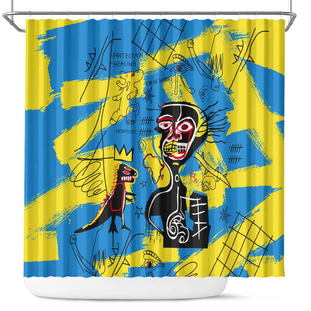 African Art Viva Underground Psychedelic Vintage Style Shower Curtain