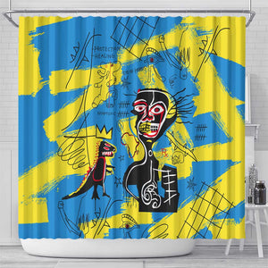 African Art Viva Underground Psychedelic Vintage Style Shower Curtain