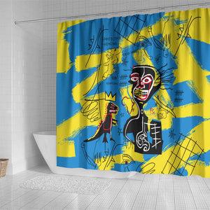 African Art Viva Underground Psychedelic Vintage Style Shower Curtain