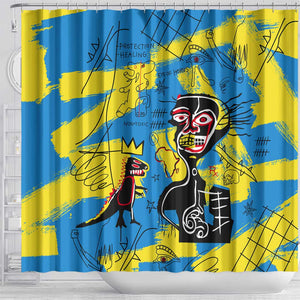 African Art Viva Underground Psychedelic Vintage Style Shower Curtain