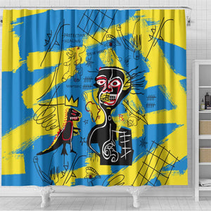 African Art Viva Underground Psychedelic Vintage Style Shower Curtain