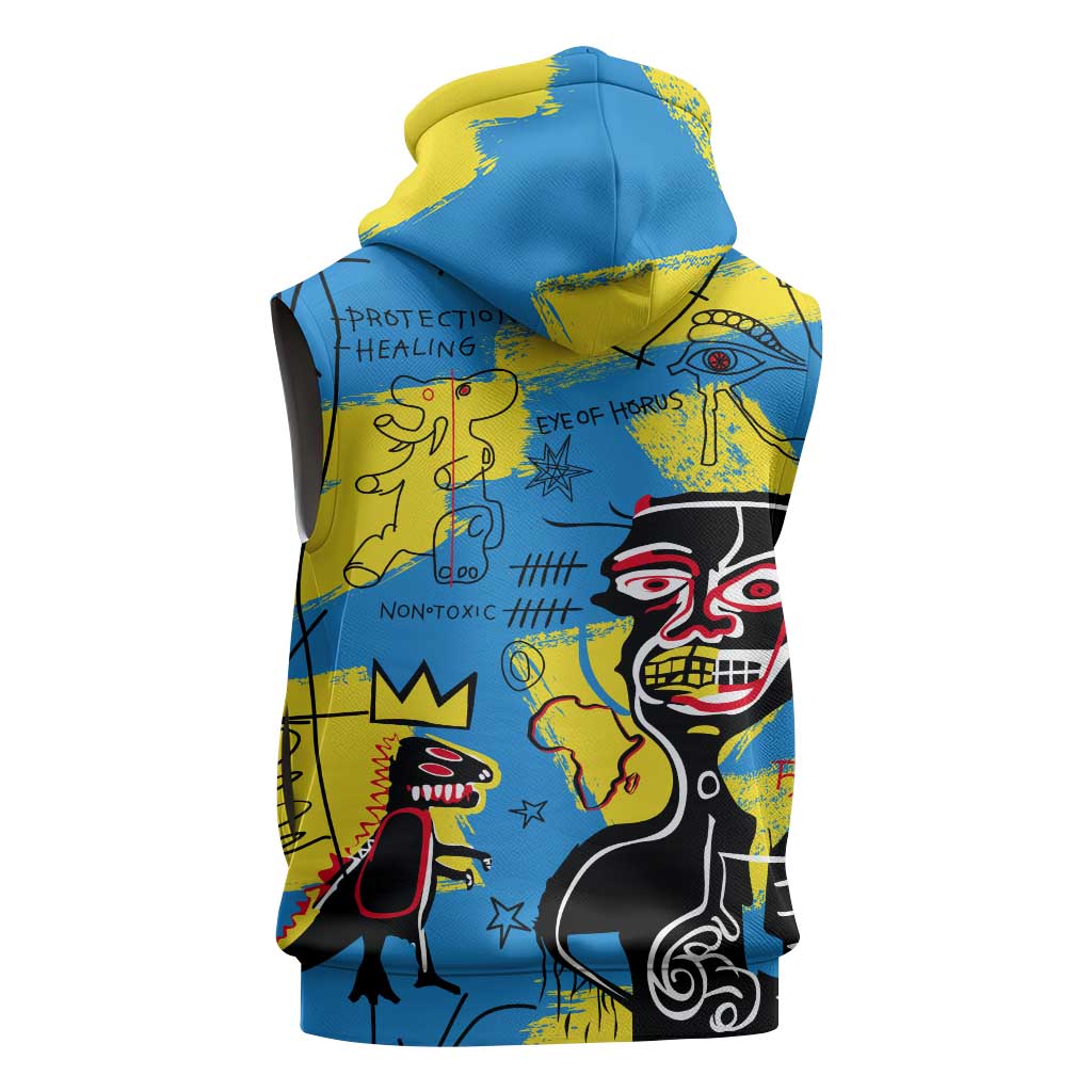African Art Viva Underground Psychedelic Vintage Style Sleeveless Hoodie - African Pride