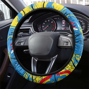 African Art Viva Underground Psychedelic Vintage Style Steering Wheel Cover