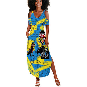 African Art Viva Underground Psychedelic Vintage Style Summer Maxi Dress