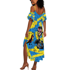 African Art Viva Underground Psychedelic Vintage Style Summer Maxi Dress