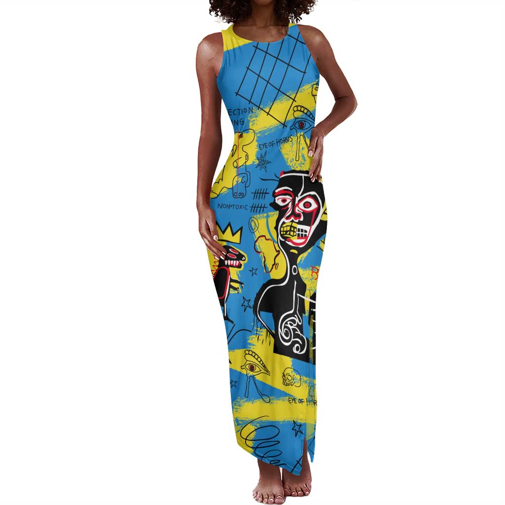 African Art Viva Underground Psychedelic Vintage Style Tank Maxi Dress