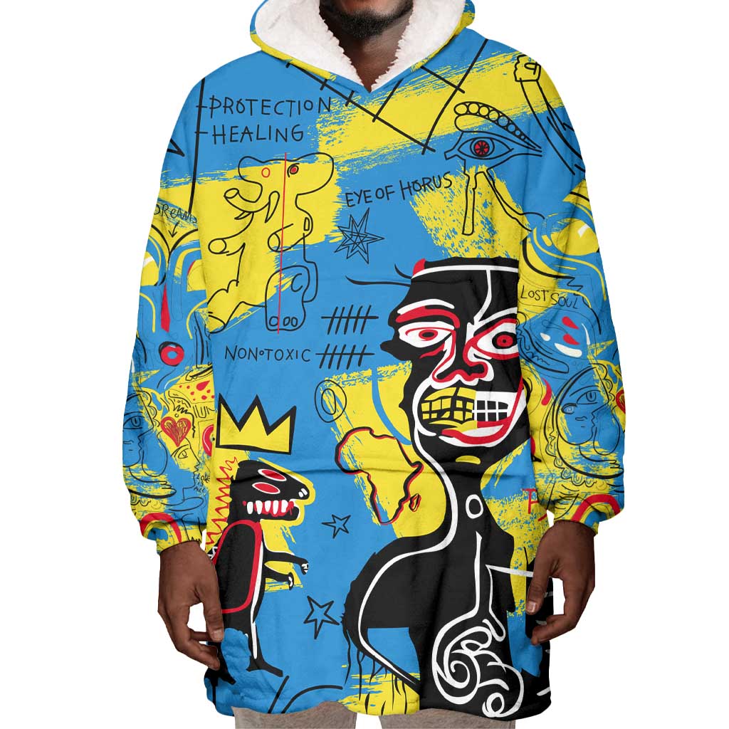 African Art Viva Underground Psychedelic Vintage Style Wearable Blanket Hoodie