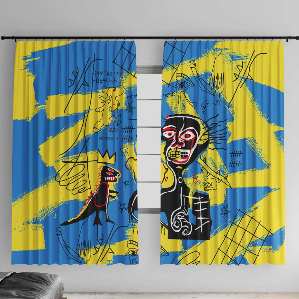 African Art Viva Underground Psychedelic Vintage Style Window Curtain