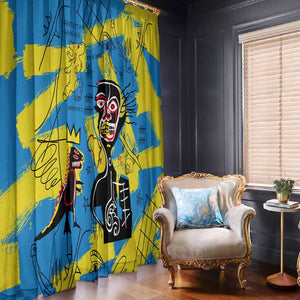 African Art Viva Underground Psychedelic Vintage Style Window Curtain