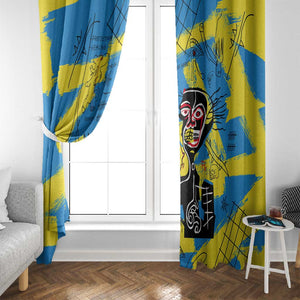 African Art Viva Underground Psychedelic Vintage Style Window Curtain