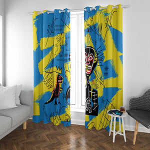 African Art Viva Underground Psychedelic Vintage Style Window Curtain