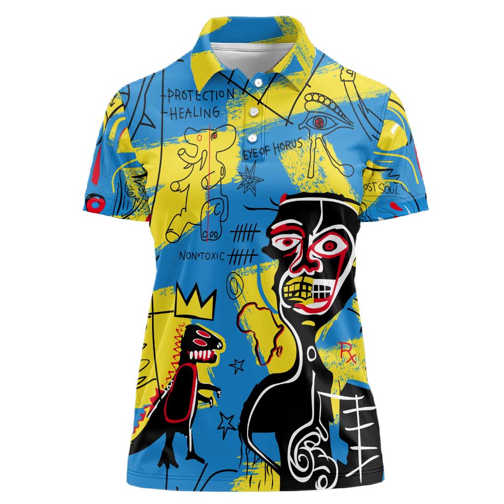 African Art Viva Underground Psychedelic Vintage Style Women Polo Shirt