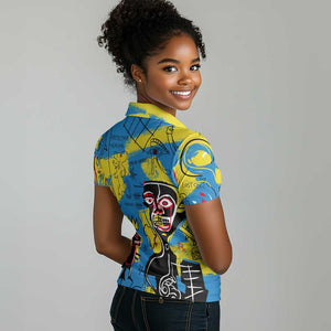 African Art Viva Underground Psychedelic Vintage Style Women Polo Shirt