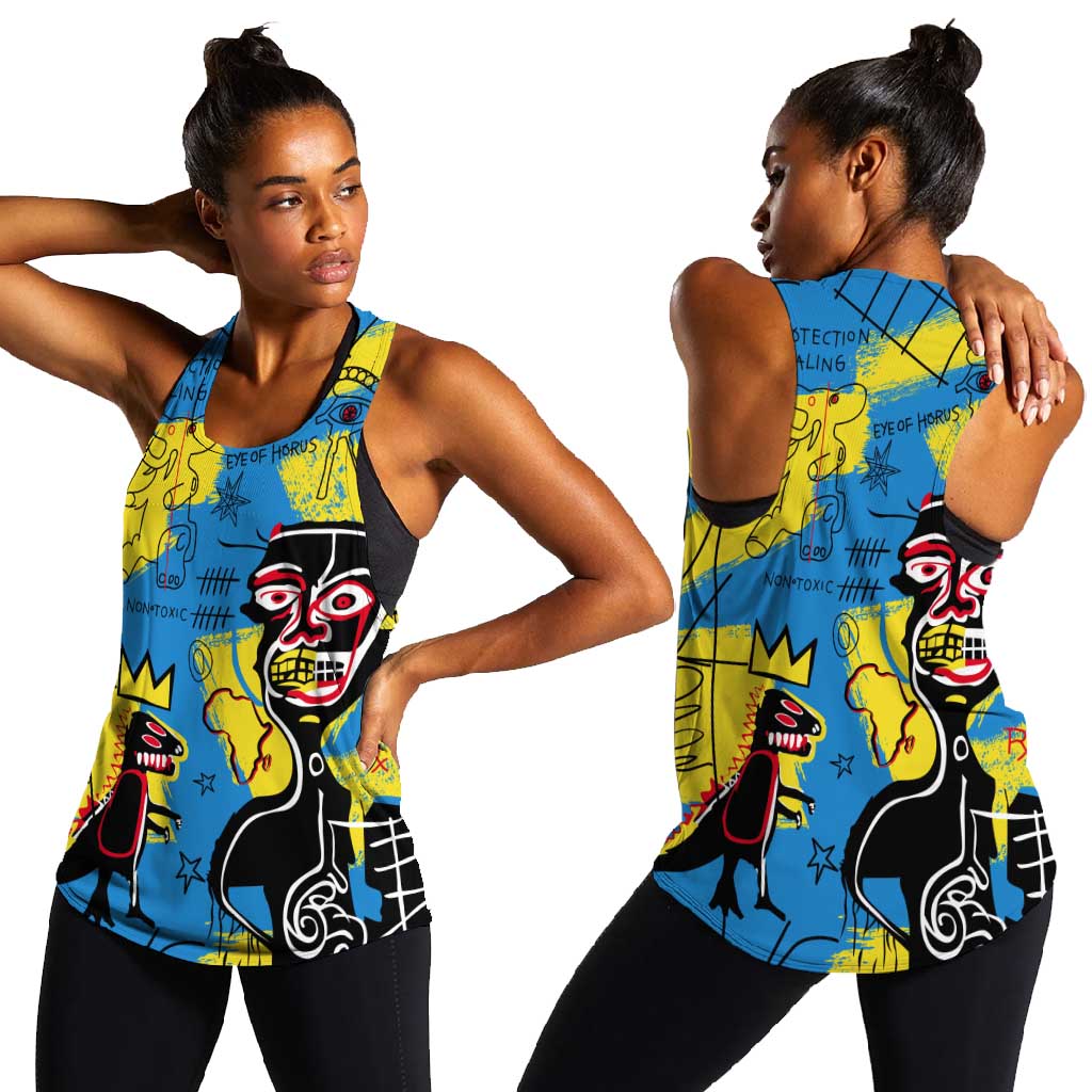 African Art Viva Underground Psychedelic Vintage Style Women Racerback Tank