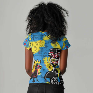 African Art Viva Underground Psychedelic Vintage Style Women V-Neck T-Shirt