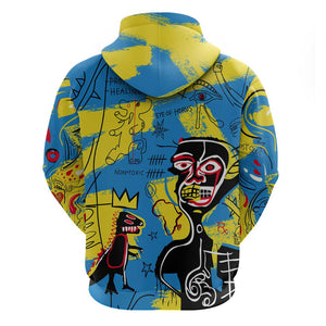 African Art Viva Underground Psychedelic Vintage Style Zip Hoodie