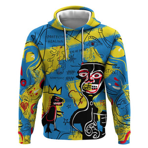 African Art Viva Underground Psychedelic Vintage Style Zip Hoodie