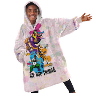 4 Elements Of Hip Hop KId Wearable Blanket Hoodie