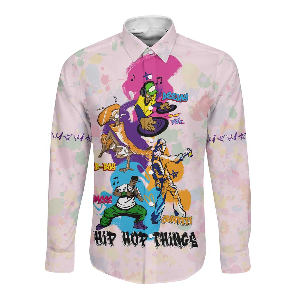 4 Elements Of Hip Hop Long Sleeve Button Shirt