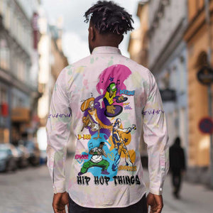 4 Elements Of Hip Hop Long Sleeve Button Shirt