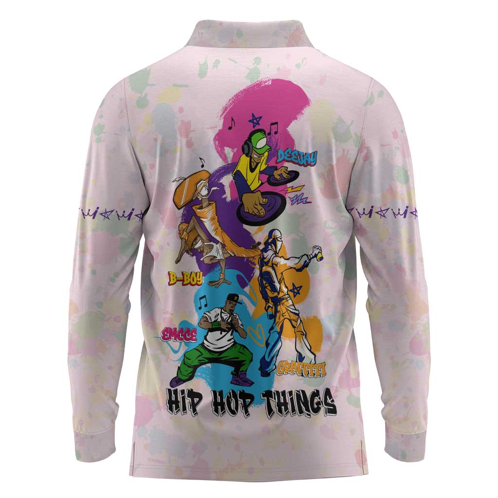 4 Elements Of Hip Hop Long Sleeve Polo Shirt