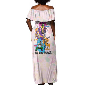 4 Elements Of Hip Hop Off Shoulder Maxi Dress