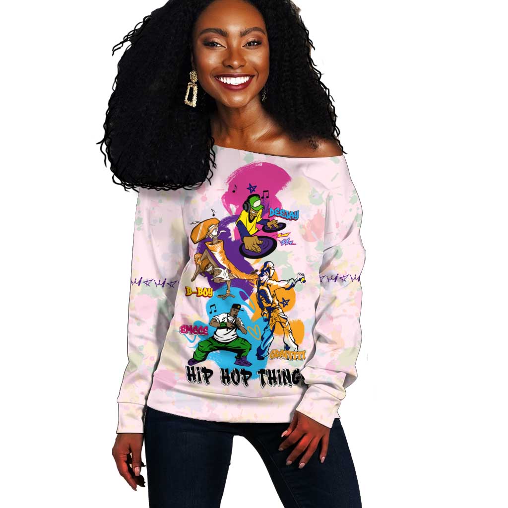 4 Elements Of Hip Hop Off Shoulder Sweater