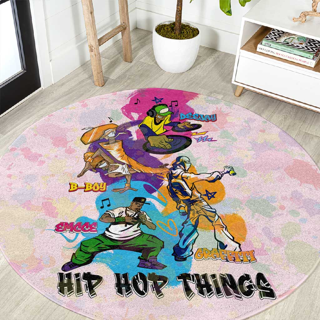 4 Elements Of Hip Hop Round Carpet