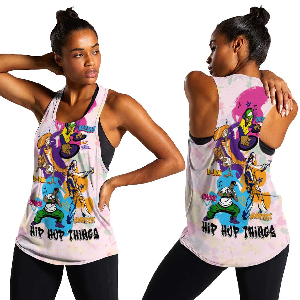 4 Elements Of Hip Hop Women Racerback Tank