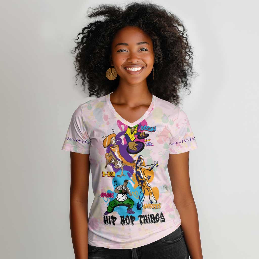 4 Elements Of Hip Hop Women V-Neck T-Shirt