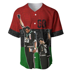 Mexico City 1968 African American Baseball Jersey Black Power Salute