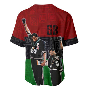 Mexico City 1968 African American Baseball Jersey Black Power Salute