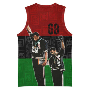 Mexico City 1968 African American Basketball Jersey Black Power Salute DT02