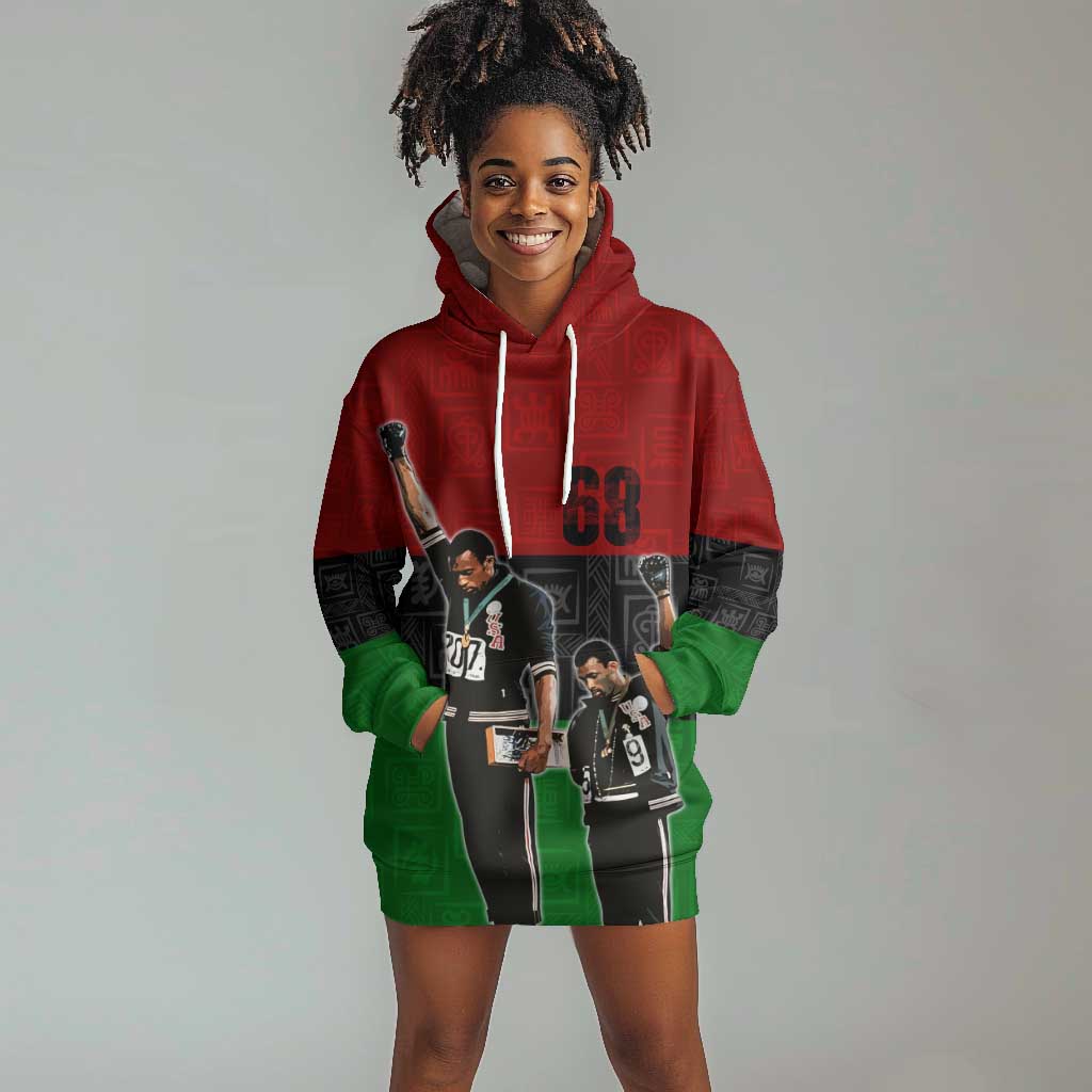 Mexico City 1968 African American Hoodie Dress Black Power Salute